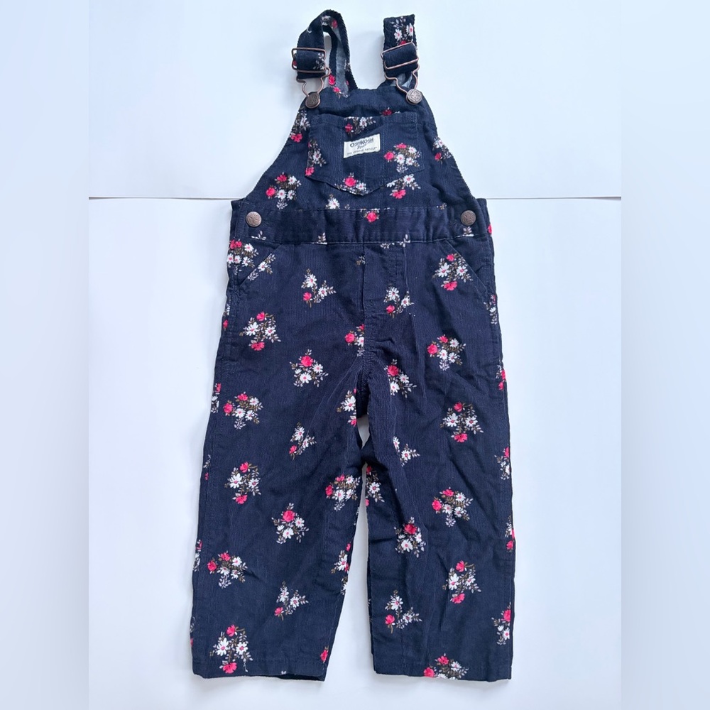 Oshkosh b’gosh cotton Floral Overalls size 18m - Picture 2 of 6
